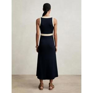 REISS Lou Craft-Stitch Knitted Midi Dress